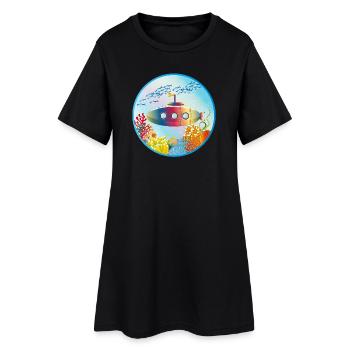 Buntes U-Boot im tropischen Korallenriff - Frauen T-Shirt-Kleid - Schwarz - Vorne