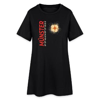 Münster - Frauen T-Shirt-Kleid - Schwarz - Vorne