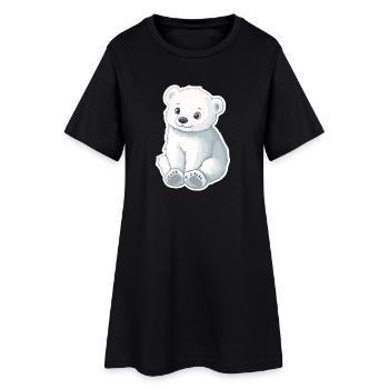 Illustration d’ours polaire – Motif d’animal arctique - Robe T-shirt Femme - noir - Devant