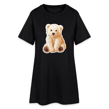 Illustration d’ours polaire – Motif d’animal arctique - Robe T-shirt Femme - noir - Devant