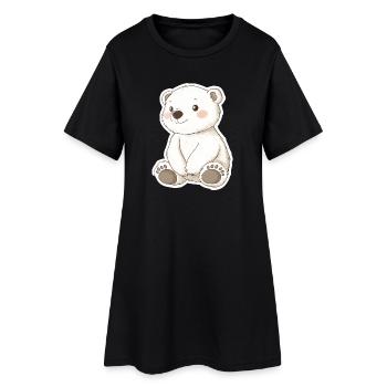 Illustration d’ours polaire – Motif d’animal arctique - Robe T-shirt Femme - noir - Devant