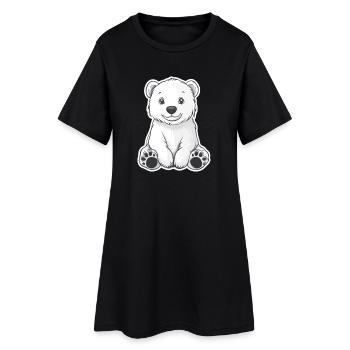 Illustration d’ours polaire – Motif d’animal arctique - Robe T-shirt Femme - noir - Devant
