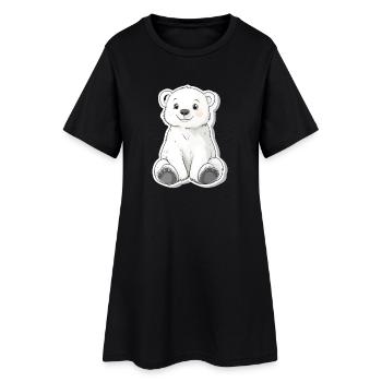 Illustration d’ours polaire – Motif d’animal arctique - Robe T-shirt Femme - noir - Devant