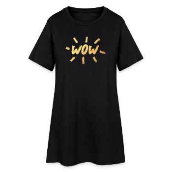 WOW pinceau or OMG écriture manuscrite style bande dessinée cool - Robe T-shirt Femme - noir - Devant