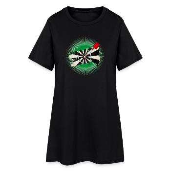 Dartscheibe im Graffiti-Stil mit Treffer - Frauen T-Shirt-Kleid - Schwarz - Vorne