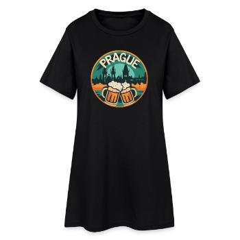 Prague Beer Skyline – République tchèque Souvenir Bachelorette - Robe T-shirt Femme - noir - Devant
