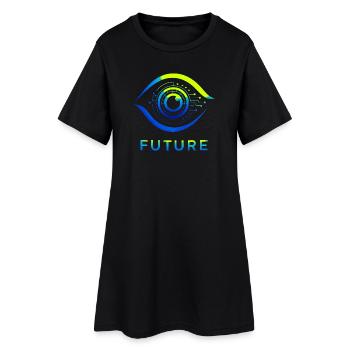 Conception futuriste de la technologie du cercle - Robe T-shirt Femme - noir - Devant