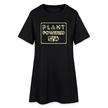 Alimenté par des plantes - Robe T-shirt Femme - noir - Devant