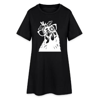 Tête de poulet excentrique - Robe T-shirt Femme - noir - Devant