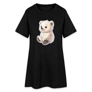 Polarbär Illustration – Arktisches Tiermotiv - Frauen T-Shirt-Kleid - Schwarz - Vorne