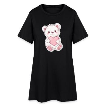 Süßer Bär – Geschenkidee für Wald- & Tierfans - Frauen T-Shirt-Kleid - Schwarz - Vorne