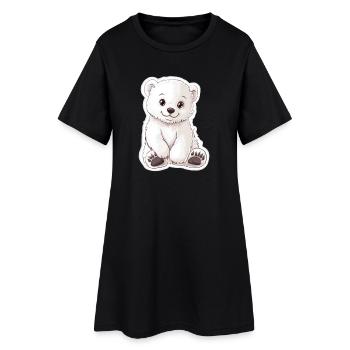 Illustration d’ours polaire – Motif d’animal arctique - Robe T-shirt Femme - noir - Devant