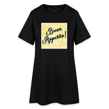 Spaghetti Bon appétit - Robe T-shirt Femme - noir - Devant