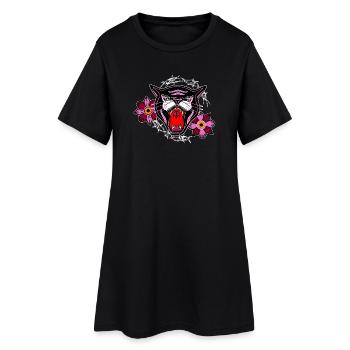 Panthère rose - Robe T-shirt Femme - noir - Devant