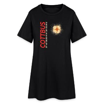 Cottbus - Frauen T-Shirt-Kleid - Schwarz - Vorne
