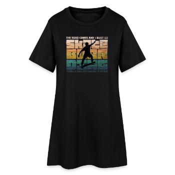 Skateboard Skating Skate Fan70s Retro Skater - Women’s T-Shirt Dress - black - Front
