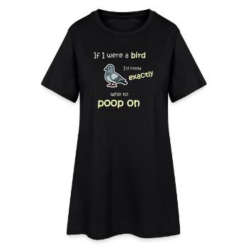 Mode oiseau - Activé - Robe T-shirt Femme - noir - Devant