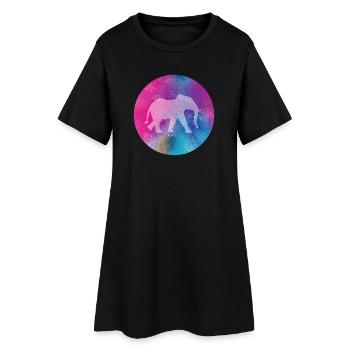 Yoga Yogi Éléphant Holi Festival Méditation Inde - Robe T-shirt Femme - noir - Devant