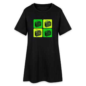 Vintage Radio Design - Robe T-shirt Femme - noir - Devant