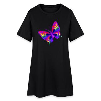 Papillon violet multicolore – Célébrez la diversité - Robe T-shirt Femme - noir - Devant