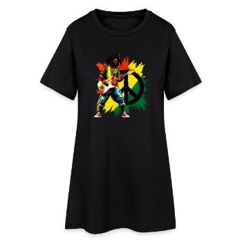 Musique reggae et paix - Robe T-shirt Femme - noir - Devant