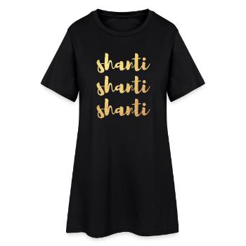 Or Shanti Méditation Namaste Yoga Manuscrit om - Robe T-shirt Femme - noir - Devant