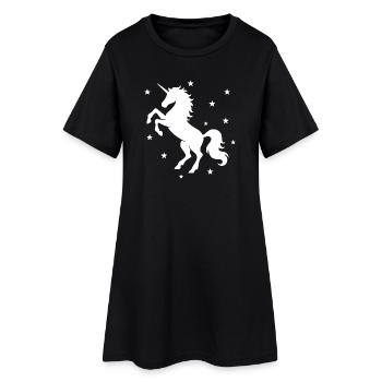 Licorne mystique ciel nocturne design - Robe T-shirt Femme - noir - Devant