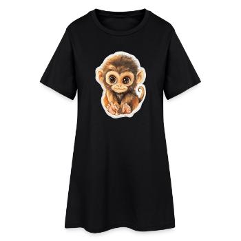 Singe Mignon Singe Cadeau pour les fans de Singe - Robe T-shirt Femme - noir - Devant