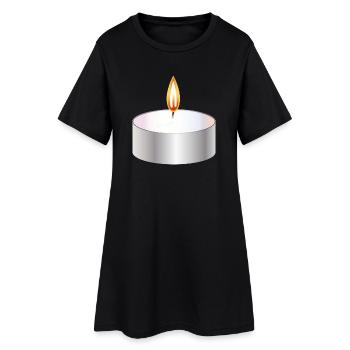 bougie chauffe-plat allumée symbole simple - Robe T-shirt Femme - noir - Devant