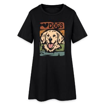 Golden Retriever Vintage - Illustration de chien rétro - Robe T-shirt Femme - noir - Devant