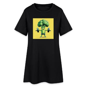 Centrale de brocoli sain - Robe T-shirt Femme - noir - Devant