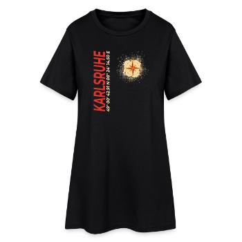 Karlsruhe - Frauen T-Shirt-Kleid - Schwarz - Vorne