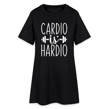 Cardio is Hardio Fitness Motivational Tee - Women’s T-Shirt Dress - black - Front