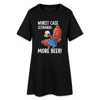 Scénario de cas de saucisse : plus de bière ! - Robe T-shirt Femme - noir - Devant