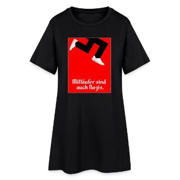 Mitlaufer sind auch Nazis Zeichen Setzengegen AFD - Frauen T-Shirt-Kleid - Schwarz - Vorne