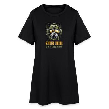 Terrier écossais en mission - Militaire - Robe T-shirt Femme - noir - Devant
