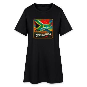 Conception du drapeau de l’Afrique du Sud - Robe T-shirt Femme - noir - Devant