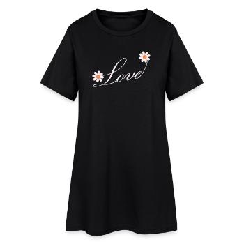 Conception de script d’amour floral - Robe T-shirt Femme - noir - Devant
