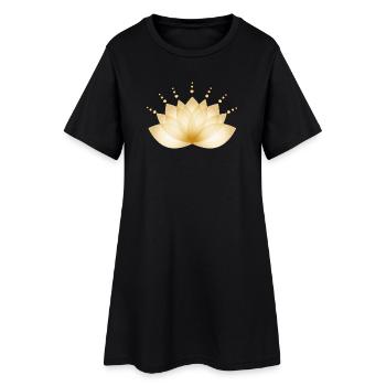 Fleur dorée stylisée de manière transparente - Robe T-shirt Femme - noir - Devant