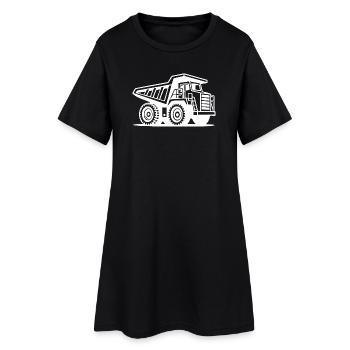 Industrial Mining Truck Silhouette - Women’s T-Shirt Dress - black - Front