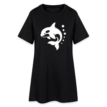Conception minimaliste de la silhouette d’un dauphin - Robe T-shirt Femme - noir - Devant