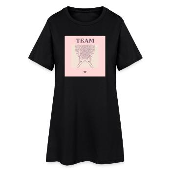 CŒUR DE TENNIS D’ÉQUIPE - Robe T-shirt Femme - noir - Devant