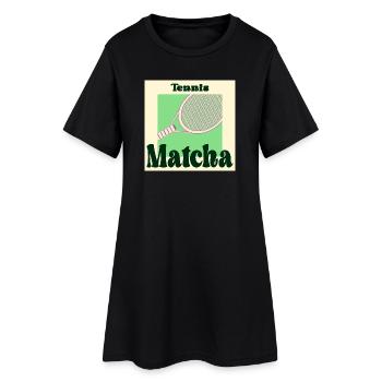Tennis Matcha Thé Vert - Robe T-shirt Femme - noir - Devant