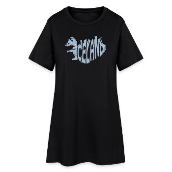 Conception typographique islandaise - Robe T-shirt Femme - noir - Devant