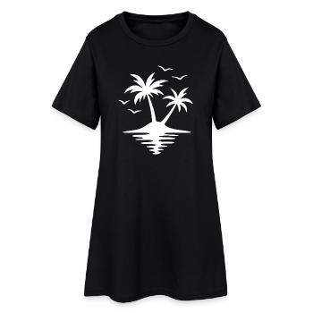 Silhouette de palmier coucher de soleil tropical - Robe T-shirt Femme - noir - Devant