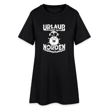 Segelboot Sprüche Urlaub Anker Norden Segler - Frauen T-Shirt-Kleid - Schwarz - Vorne