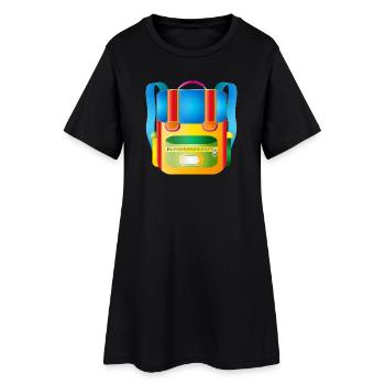 Cartable rétro coloré pour les enfants cool - Robe T-shirt Femme - noir - Devant