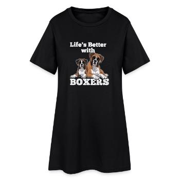 La vie est meilleure avec les boxers - Robe T-shirt Femme - noir - Devant