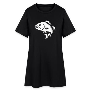 Zander und Barsch - Frauen T-Shirt-Kleid - Schwarz - Vorne