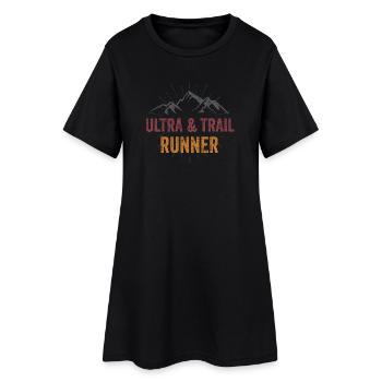 Ultra & Trail Runner - Frauen T-Shirt-Kleid - Schwarz - Vorne